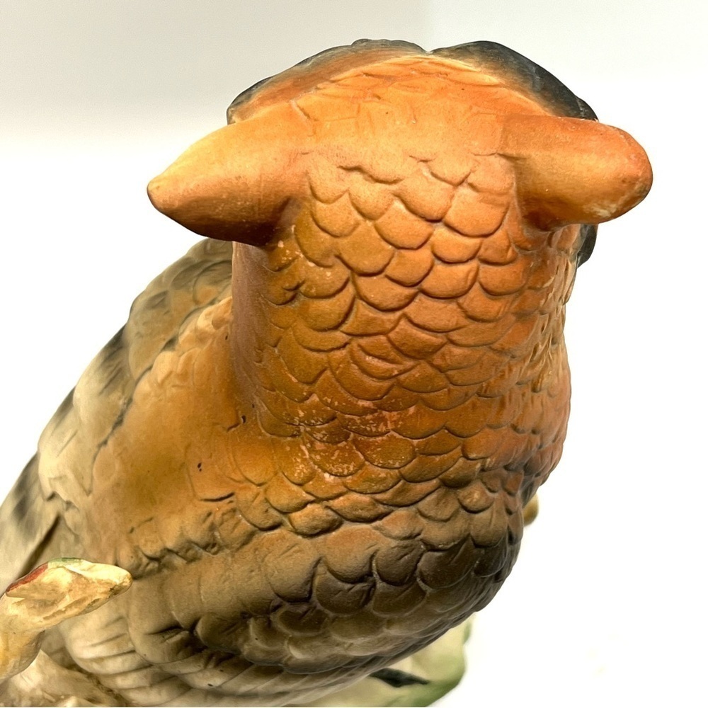 Vintage Great Horned Owl Ceramic Figurine Enesco Japan E-1450 8”x6” EUC - Picture 7 of 8